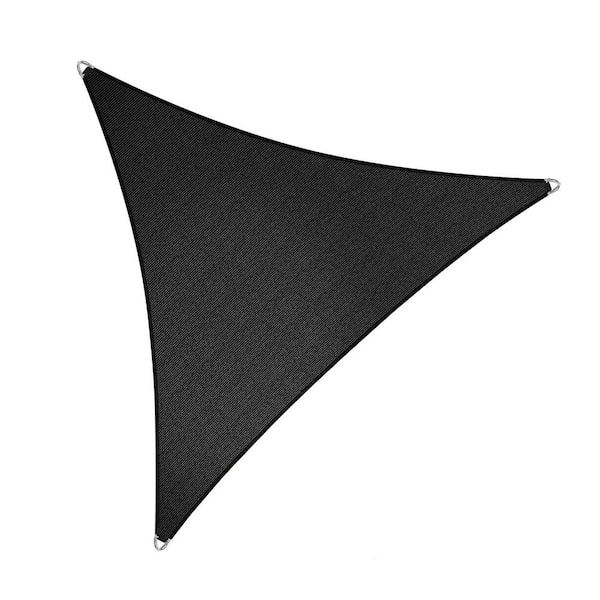 ROYAL SHADE 16 ft. x 16 ft. x 16 ft. Black Triangle Pro Ring Sun Shade Sail Canopy Fabric Cloth