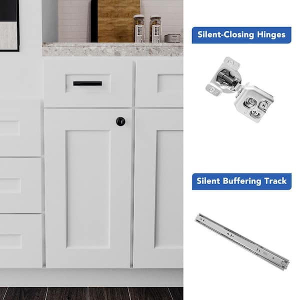 12 in. W x 24 in. D x 34.5 in. H Ready to Assemble Solid Wood Shaker Base Kitchen Cabinet in White