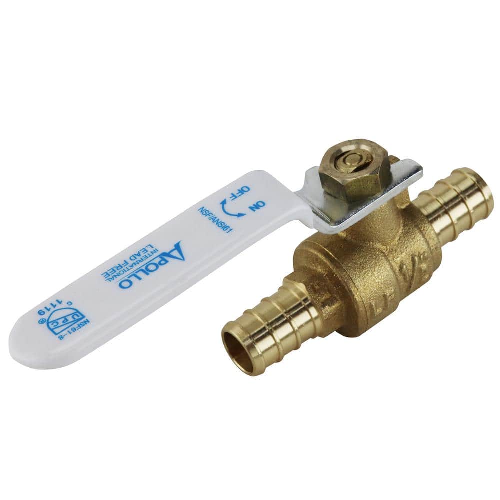 Durable Brass PEX Barb Ball Valve with Yellow Lever Handle