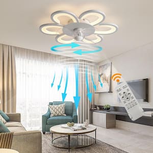 19.7 in. Modern Dimmable Integrated LED Indoor White 6-Speed Reversible Ceiling Fan with Remote
