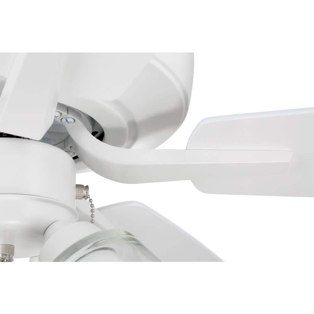 White 52'' Ceiling Fan with LED Light Kit and Reversible Blades