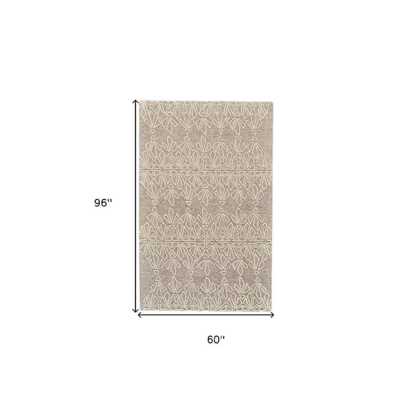 2 ft. x 8 ft. Tan, Ivory Geometric Area Rug