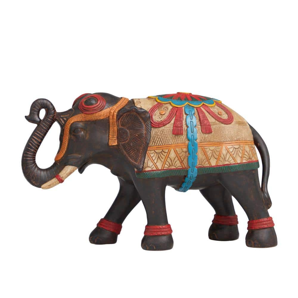 Litton Lane Multi Colored Resin Handmade Decorated Elephant Sculpture ...