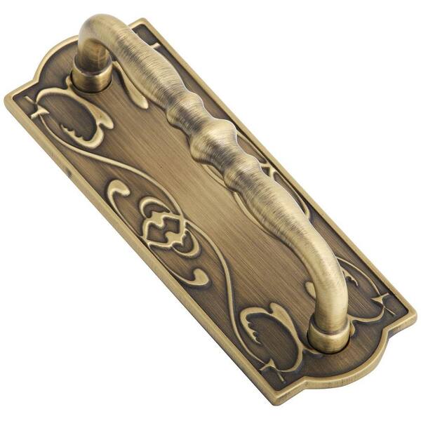 Stanley-National Hardware Victoria 3-1/2 in. Cabinet Center-to-Center Pull in Antique Brass