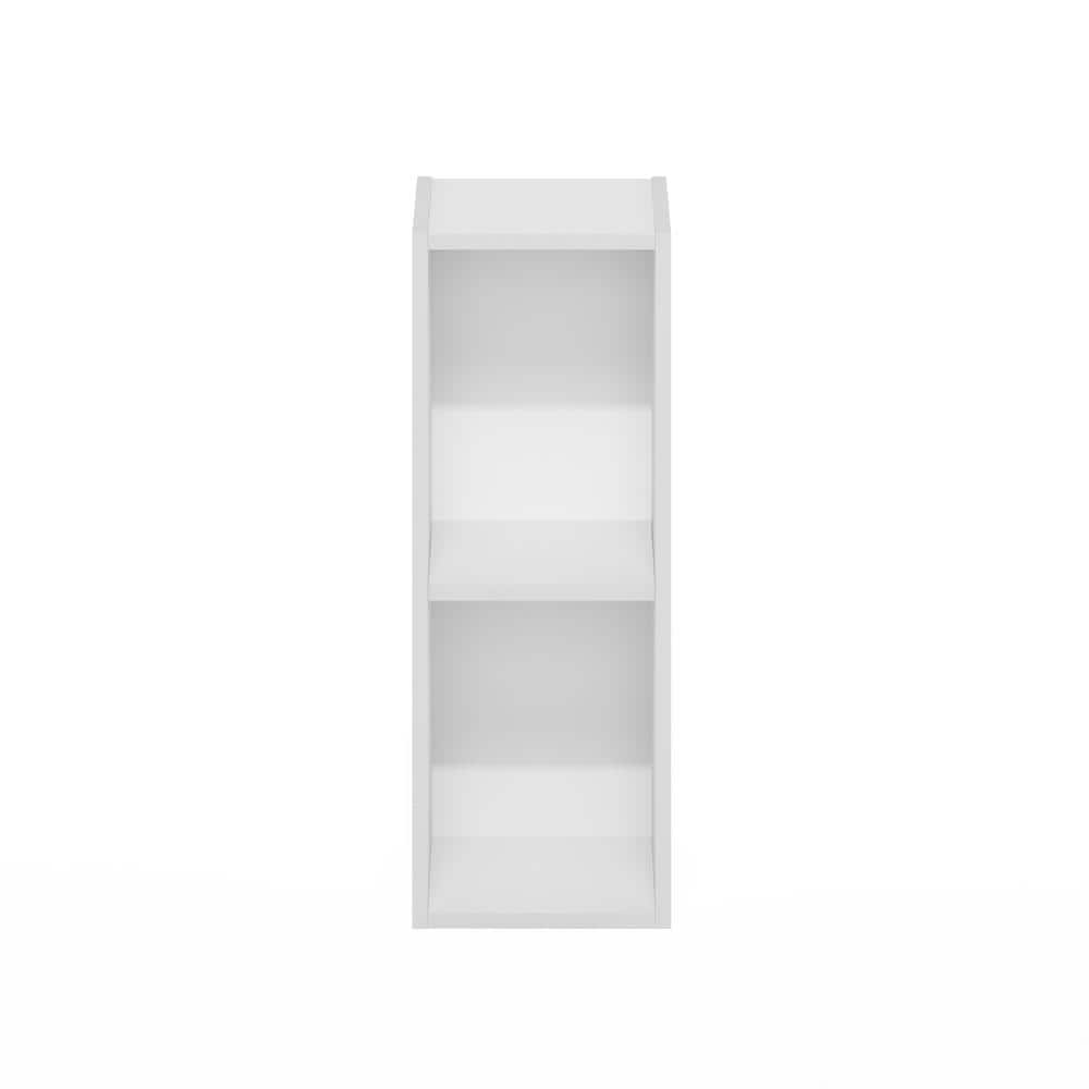 Compact White Wood Adjustable 2-Tier Storage Shelf Bookcase