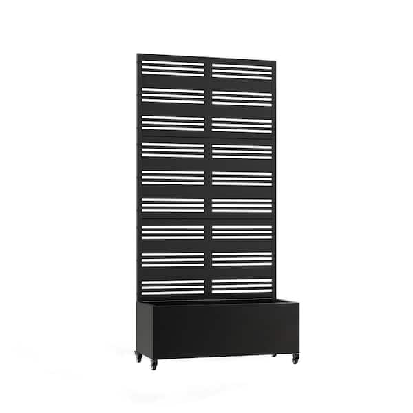 6 ft. H x 3 ft. W Metal Planter Box with Trellis Black