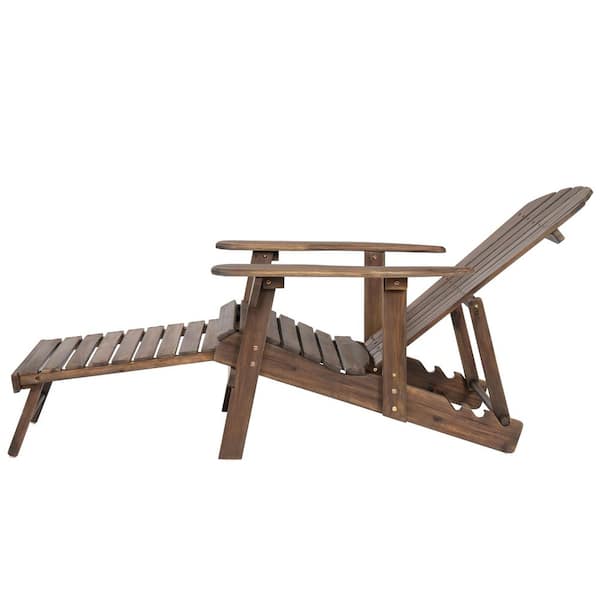 Set of 1 Premium Foldable Wood Adirondack Chair-Rustic Charm & All-Season Comfort for Your Outdoor Escape, Brown