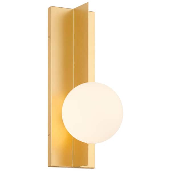 Access Lighting Euro 1-Light Gold Wall Sconce with Glass Shade