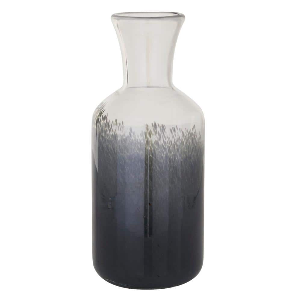 Gray Ombre Glass Coastal Table Vase, 13.2"