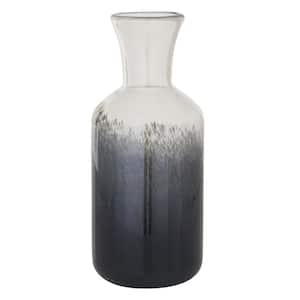 13 in. Gray Ombre Glass Decorative Vase
