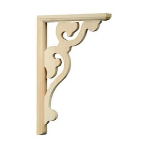 Blossom Gingerbread Bracket with Hardware 13.5 in. x 8.5 in. x 1.5 in. Solid Unfinished Hardwood Indoor Outdoor