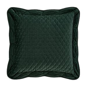 Monica Evergreen Polyester 18 in. Square Quilted Decorative Throw Pillow 18 x 18 in.