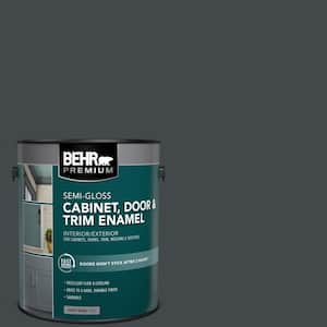 1 gal. #PPU24-23 Little Black Dress Semi-Gloss Enamel Interior/Exterior Cabinet, Door & Trim Paint
