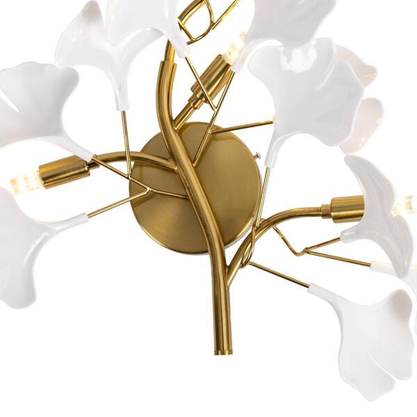 OUKANING 13.77 in. 4-Light Gold Modern Wall Sconce Wall Light with