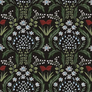 Scandi Floral English Garden Removable Peel and Stick Vinyl Wallpaper, 28 sq. ft.