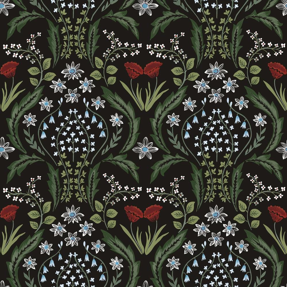 English Garden Scandi Floral Vinyl Peel and Stick Wallpaper Roll (Covers 28