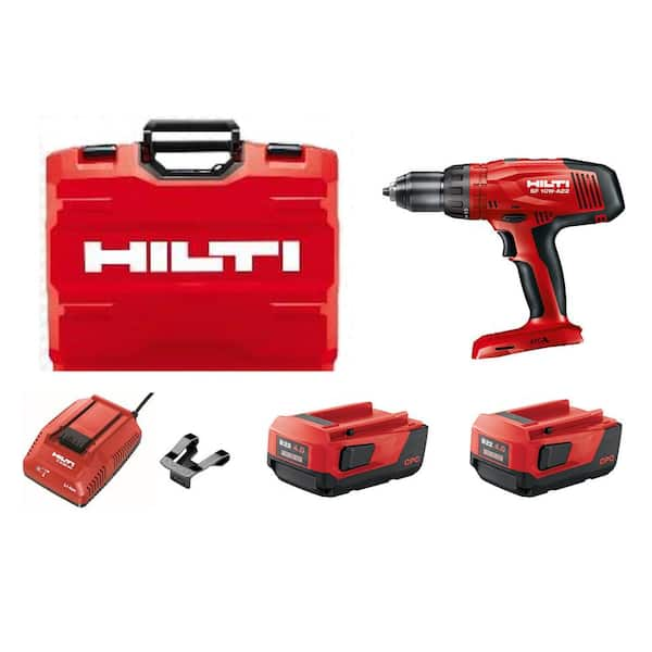 22V Lithium-Ion Cordless Drill Driver Combo Kit with Two 4.0 Ah Batteries, Charger Belt Clip and Case