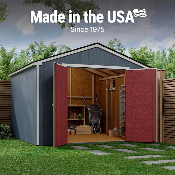 Professionally Installed Princeton 10 ft. x 10 ft. Outdoor Wood Storage Shed with Driftwood Grey Shingles (100 sq. ft.)