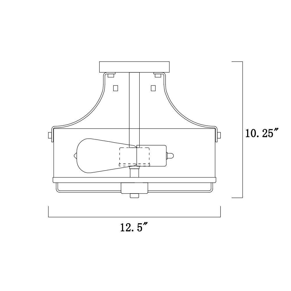 Jedrek 12.5'' Black Steel and Glass Drum Semi-Flush Light