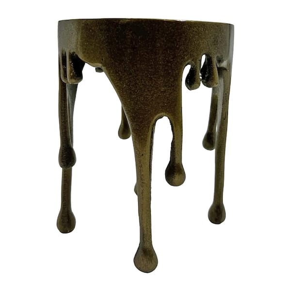 castellousa Bronze 8 in. x 6 in. Aluminum Melted Liquid Metal Candle Holder