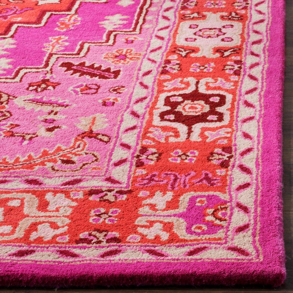Bellagio Red and Pink Wool 6' x 9' Handmade Tufted Area Rug