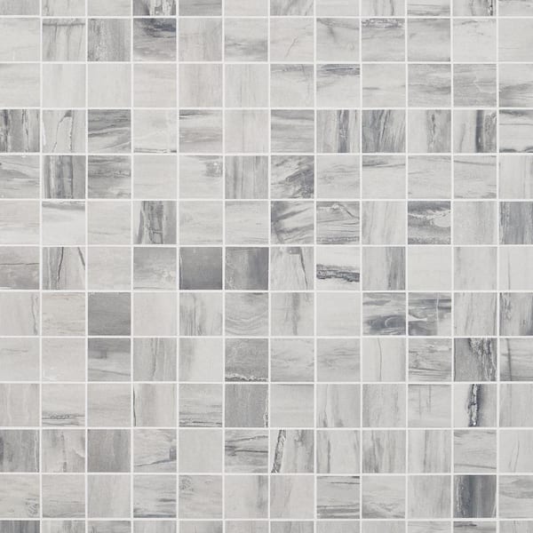 Ivy Hill Tile Selawood White 11.81 in. x 11.81 in. Matte Porcelain Floor and Wall Mosaic Tile (0.96 Sq. ft./Each)