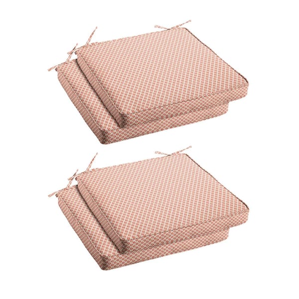 Mozaic Company Sorra Home Sunbrella Detail Persimmon Rectangle Outdoor Seat Cushion (4-Pack)