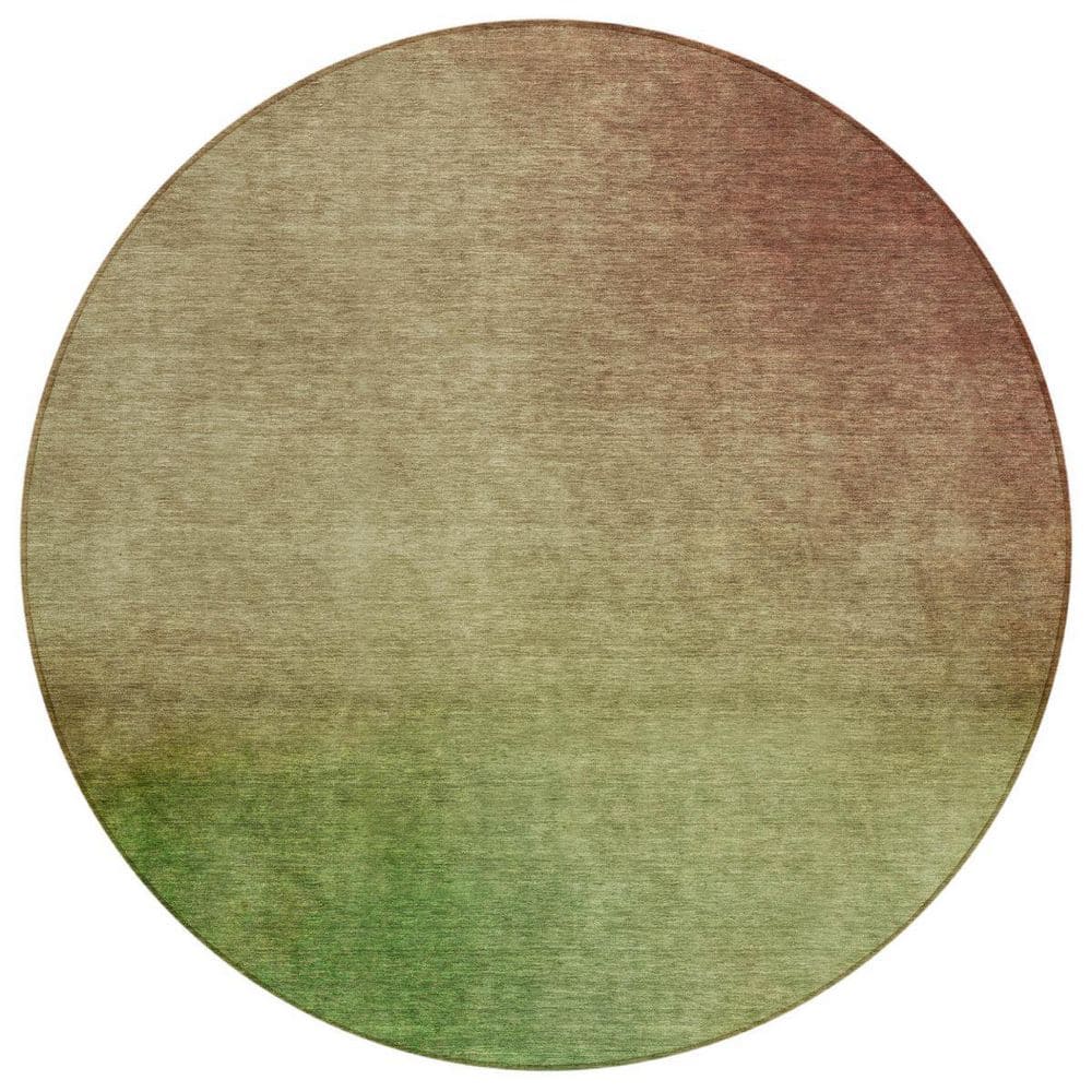 Blush, Taupe, Green 8 ft. Round Woven Abstract Polyester Round Indoor/Outdoor Area Rug price history on PriceWatchPro