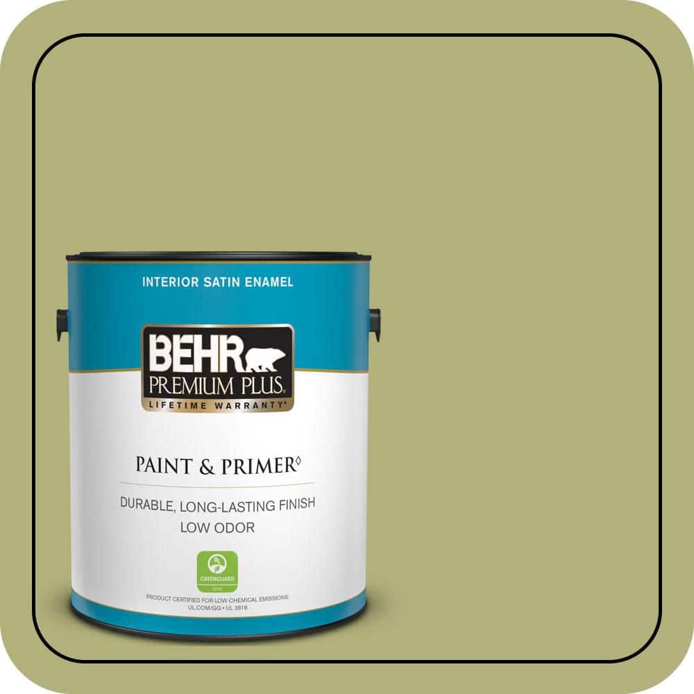 1 gal. #M340-5 Fresh Artichoke Satin Enamel Low Odor Interior Paint & Primer price history on PriceWatchPro