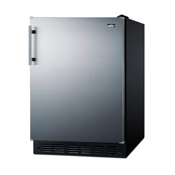 Summit Appliance 5.8-cu ft Counter-depth Undercounter Mini Fridge Freezer  Compartment (Stainless Steel Doors and Black Cabinet) in the Mini Fridges  department at