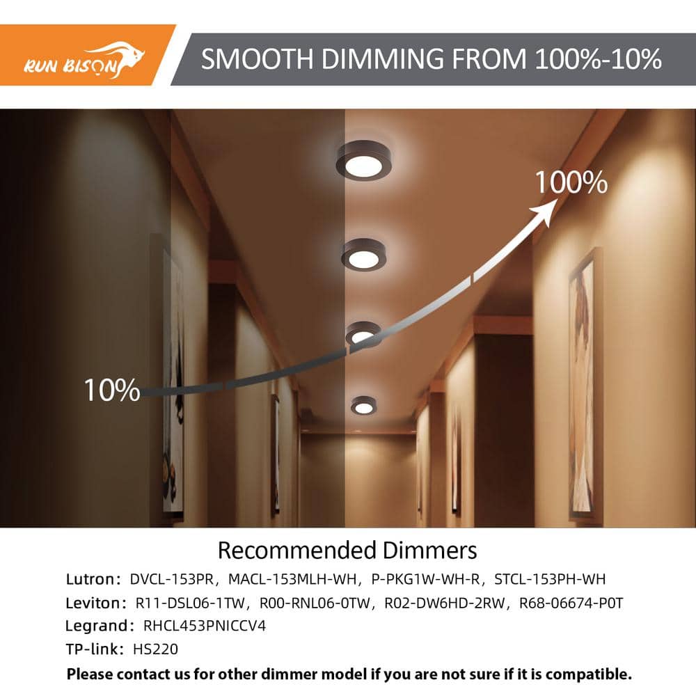 5.5'' Bronze Aluminum Round LED Flush Mount Downlight Set
