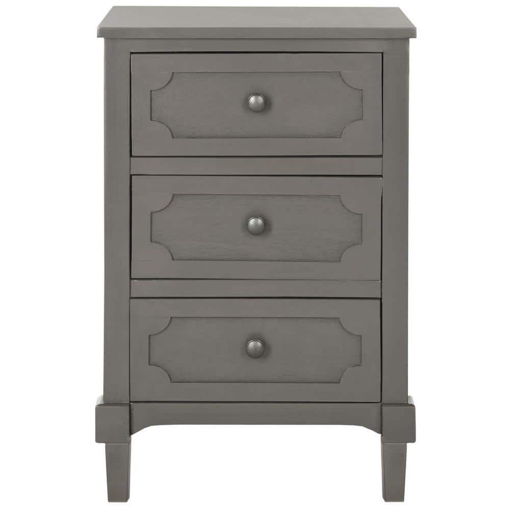 Gray Pine Wood Three Drawer Chest