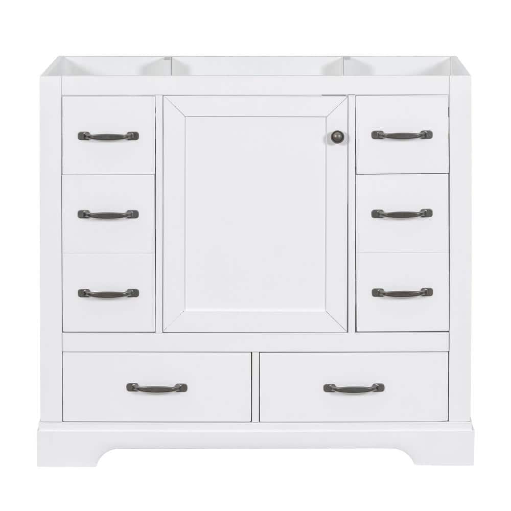 36 in. W x 18 in. D x 33 in. H Bath Vanity Cabinet without Top in White wit