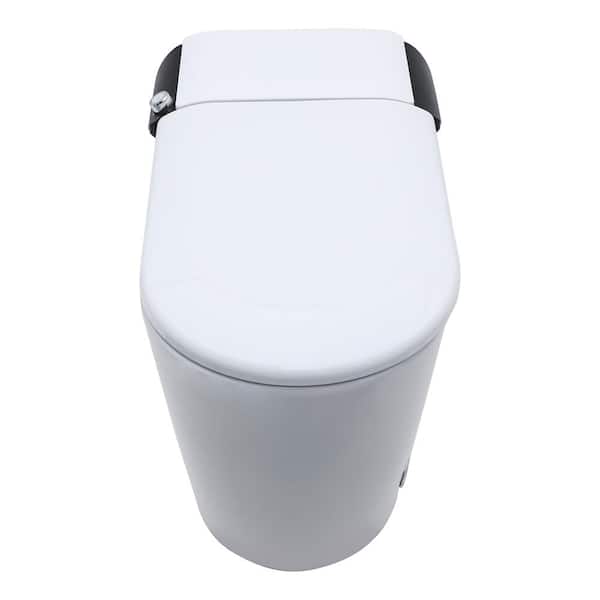 MT2 Elongated Heated Seat Bidet Toilet 1.28 GPF in White, Auto Open/Close, Foot Sensor Flush, LED Display, Night Light
