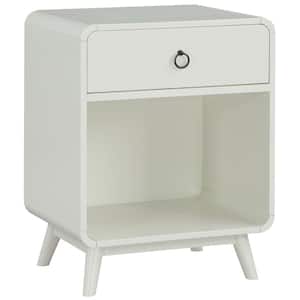 Bladen 19.5 in. Antique White Rectangle Wood Side Table with 1-Drawer