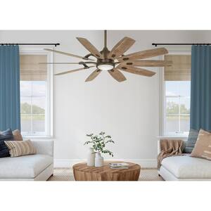 Barn 65 in. Integrated LED Indoor Heirloom Bronze Smart Ceiling Fan with Light with Remote Control