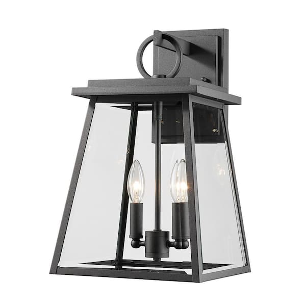 Unbranded Broughton Black Outdoor Hardwired Wall Lantern Scone