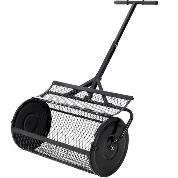 GAWEZA 24 in. Compost Spreader Adjustable Heights Peat Moss Spreader Rust-Proof and Corrosion-Proof for Lawn Garden Care
