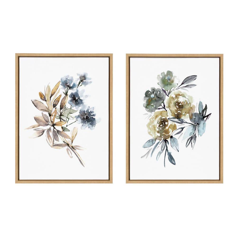 "Sylvie ""Yellow Roses and Muted Blue Flowers"" by Sara Berrenson 2-Piece Framed Art Print 18 in. x 24 in." price history on PriceWatchPro