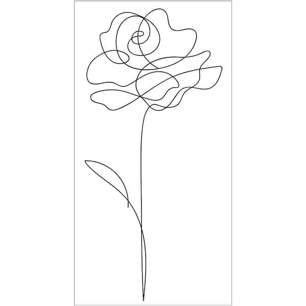 WallPops Black Sweet Rose Wall Decal