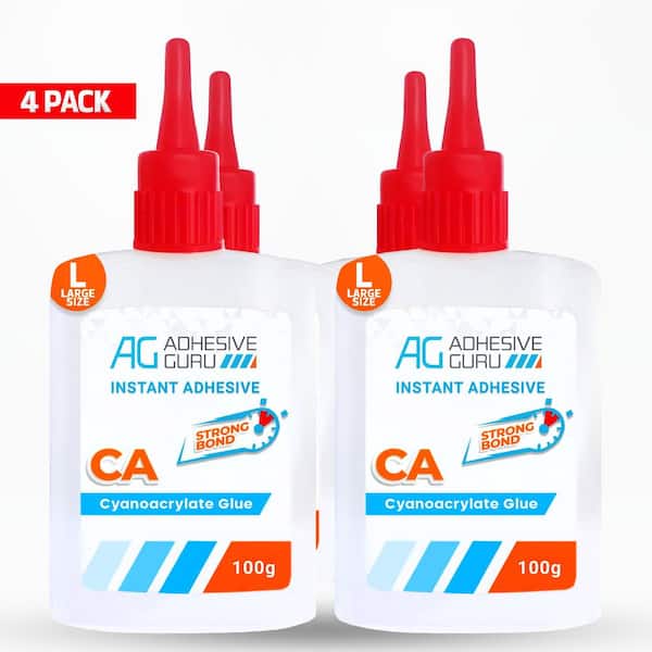 AG240G CA Glue 14 oz. for Woodworking, DIY repairs, Crafts, Fast-Drying Super Glue Clear Adhesive (3.5 oz/Each, 4-Pack)