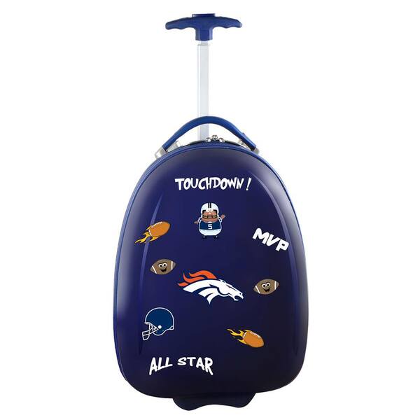 Denco NFL Denver Broncos 18 in. Navy Kids Pod Luggage Suitcase