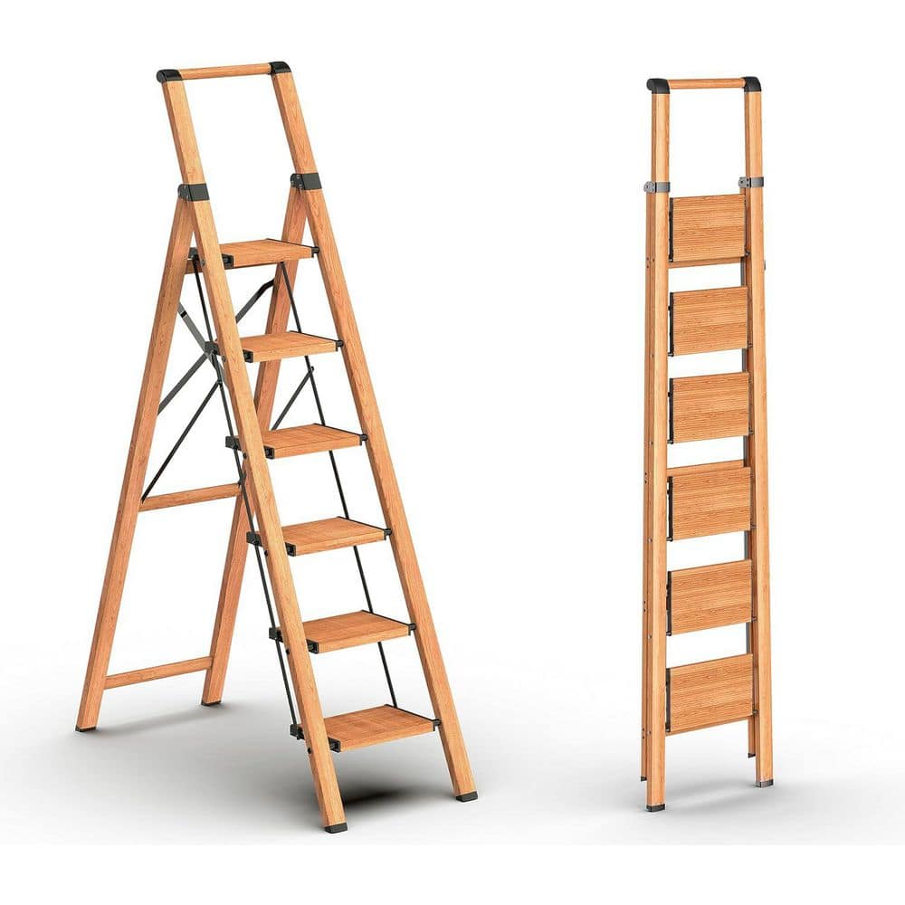 6 Step Ladder for 12 ft. High Ceiling, , Stepladders with Anti-Slip and Kit