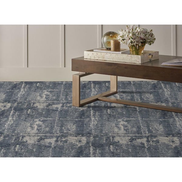 Frenzy Ripple Blue 13.2 ft. 95 oz. Olefin Pattern Carpet - Installation Required