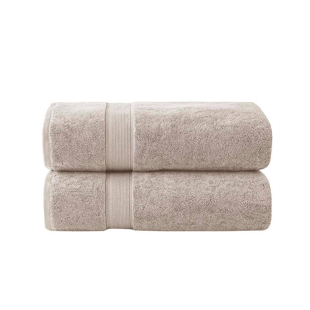 2-Piece Natural Cotton Bath Sheet Set, 100% Cotton Highly Absorbent and Qui