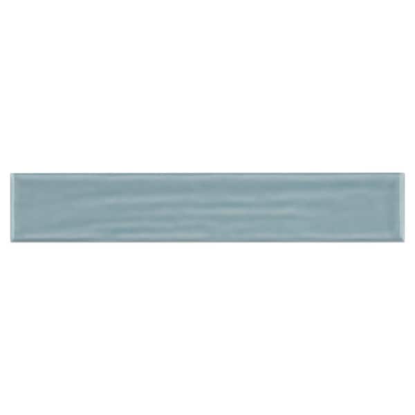 MOLOVO Nova Ocean 1.97 in. x 11.81 in. Polished Ceramic Subway