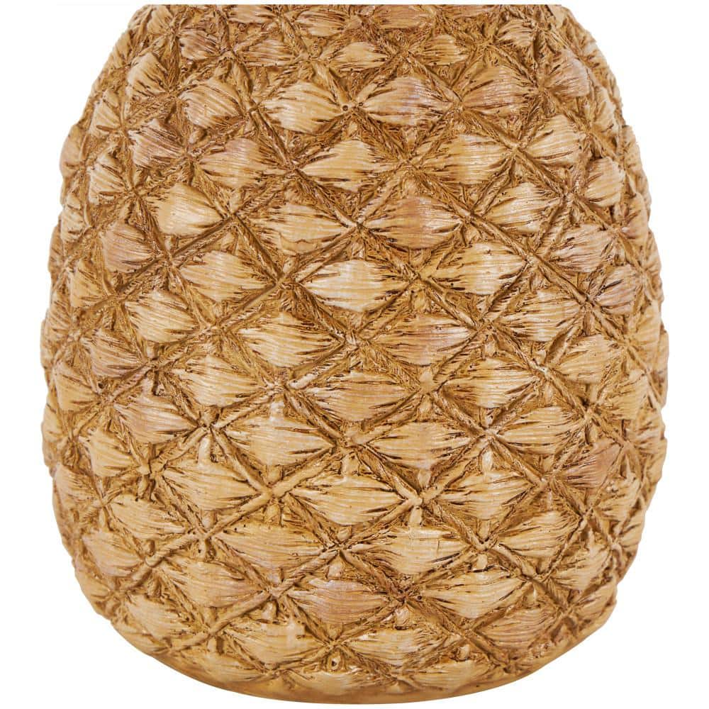 Gold and White Resin Pineapple Decorative Sculpture