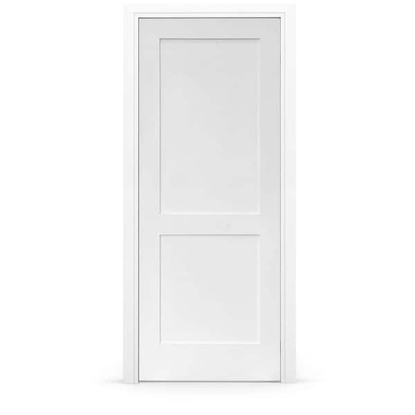 Stile Doors 32 in. x 80 in. Shaker Primed 2-Panel Left-Handed Solid Core MDF Single Prehung Interior Door