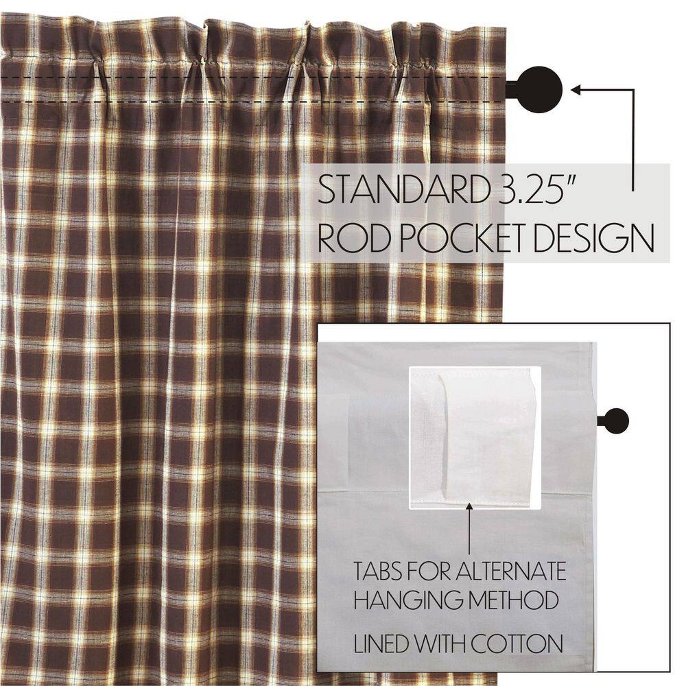 Rory 84'' Light-Filtering White Cotton Plaid Window Panels