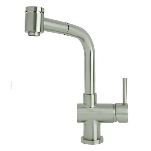 Unbranded Single-Handle Pull-Out Sprayer Kitchen Faucet in Brushed Nickel